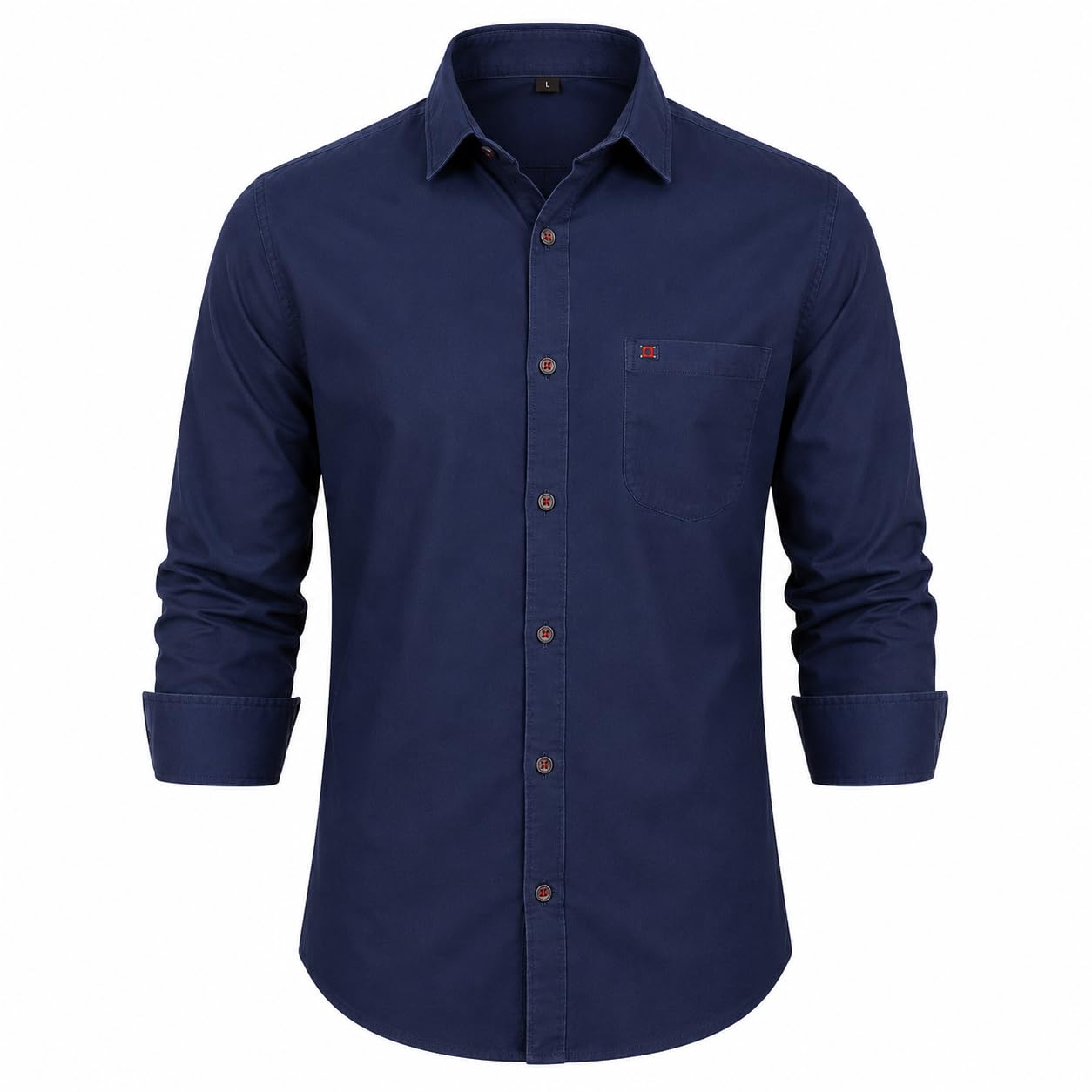 Men's Solid Casual Shirt Regular Fit Cotton Blend