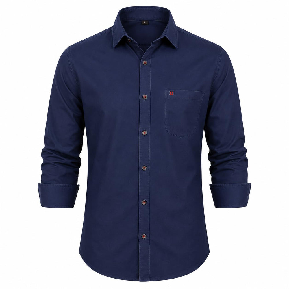 Men's Solid Casual Shirt Regular Fit Cotton Blend