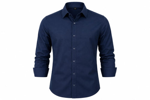 Men's Solid Casual Shirt Regular Fit Cotton Blend