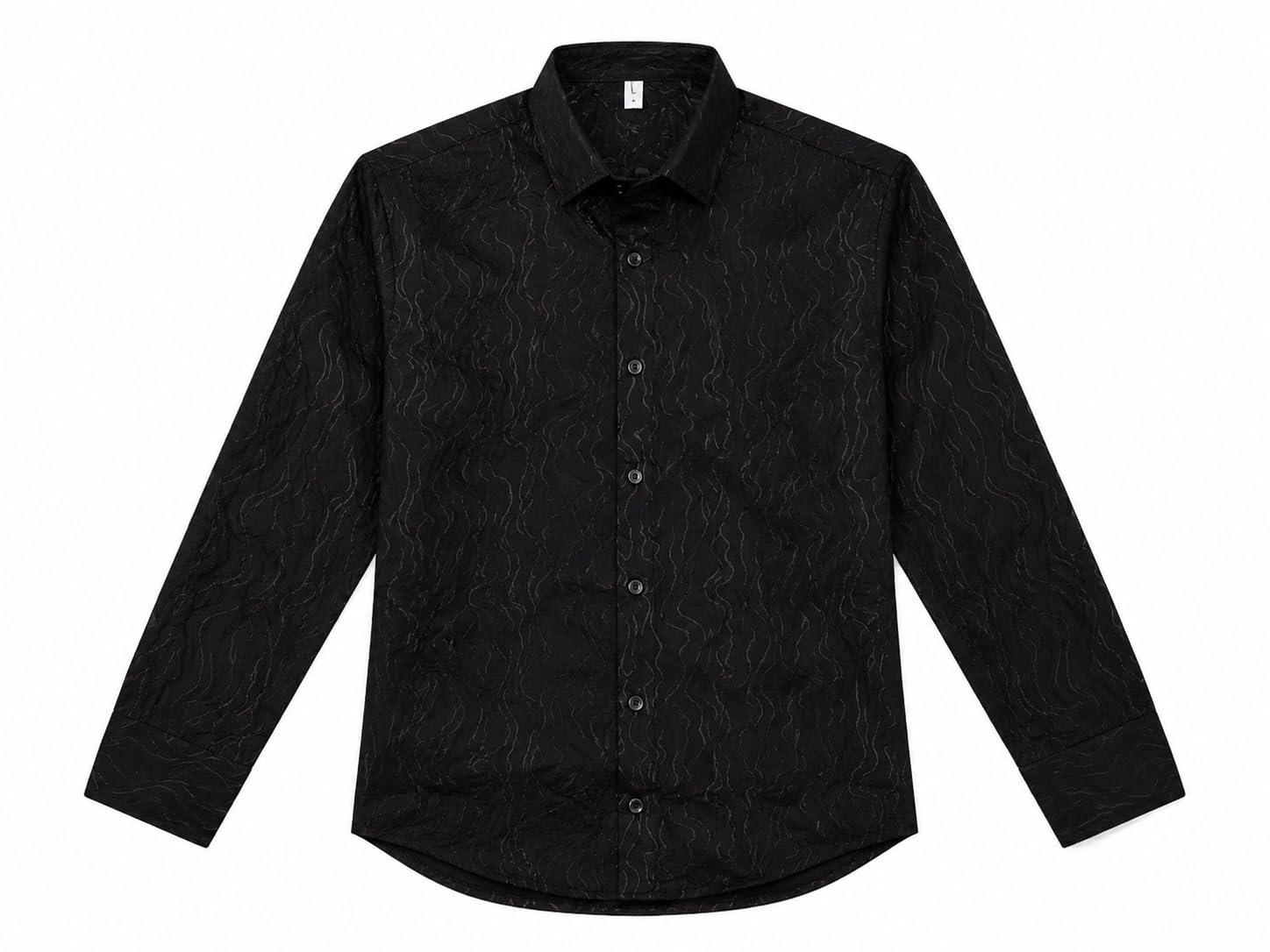 Men’s Textured Black Casual Shirt | Full Sleeve Regular Fit for Men | Premium Designer Stylish Upper Body Wear