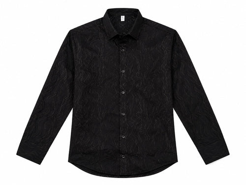 Men’s Textured Black Casual Shirt | Full Sleeve Regular Fit for Men | Premium Designer Stylish Upper Body Wear