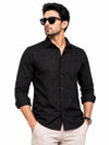 Men’s Textured Black Casual Shirt | Full Sleeve Regular Fit for Men | Premium Designer Stylish Upper Body Wear