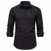 Men's Full Sleeve Textured Black Cotton Shirt, Regular Fit, Casual, Button Down, Point Collar